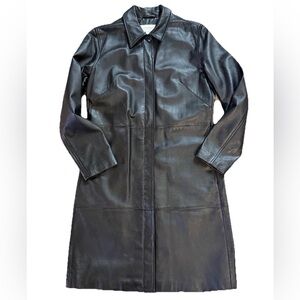 NWOT Liz Claiborne Women's Black Leather Coat Size M